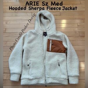 Arie Cream Sherpa-Lined Hooded Jacket